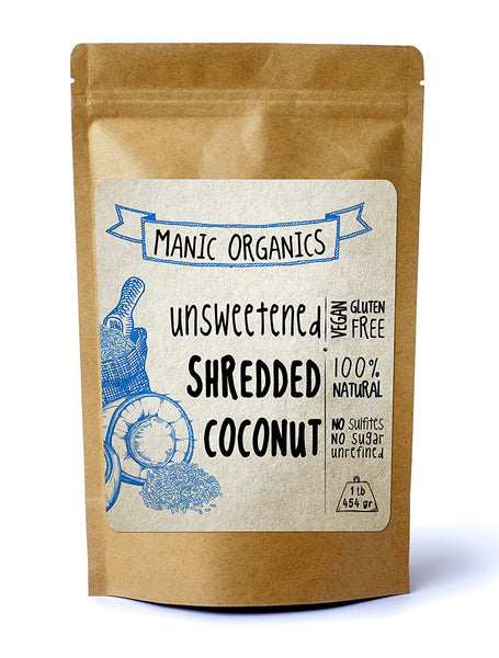 Shredded Coconut - Unsweetened Organic Vegan Paleo Kosher Non GMO Coconut Meat - Hand Picked Organically Grown Coconuts - No Sulfites All Natural